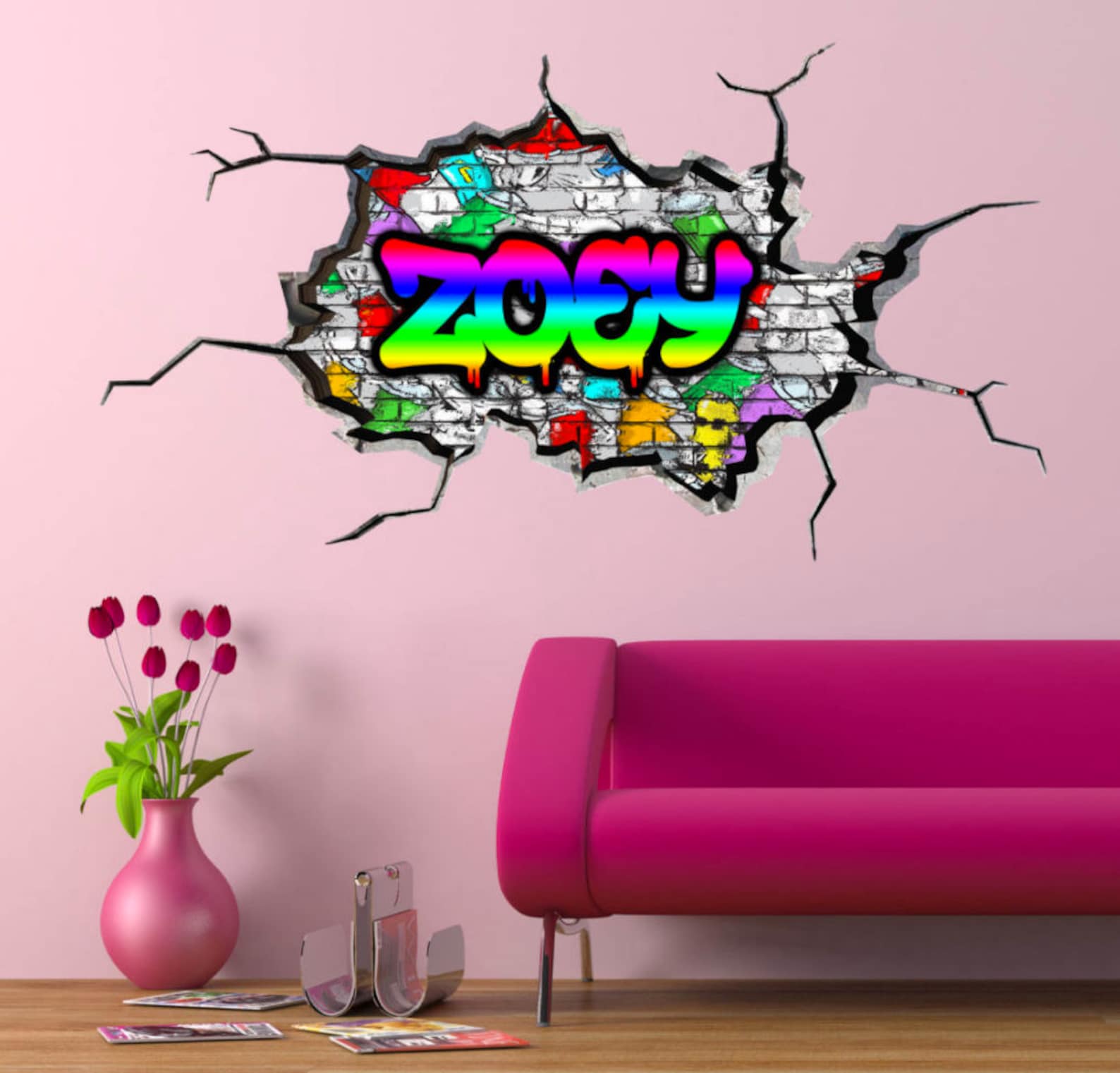 PERSONALIZED WALL DECAL Graffiti Wall Art Custom Wall Etsy