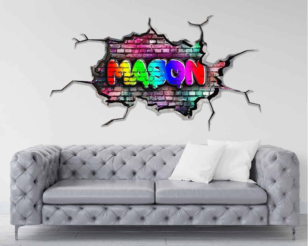 PERSONALIZED WALL DECAL, Graffiti Wall Art, Custom Wall Sticker, Gift