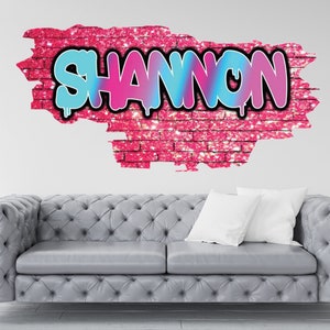 GRAFFITI WALL DECOR, Custom Art Decal, Personazlied Name Wall Decal, My Sticky Wall Decal, Gift For Kids, Custom Name Wall Sticker