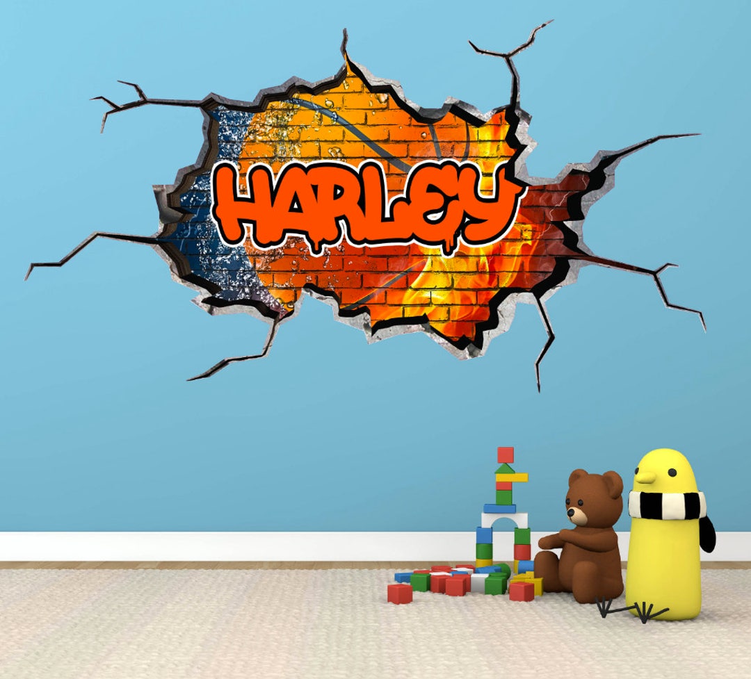 PERSONALIZED WALL DECAL Custom Name Graffiti Decal Vinyl Etsy