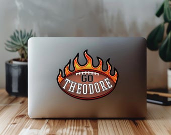 Pegatinas de nombre de fútbol personalizadas (paquete de 5): calcomanías de vinilo impermeables personalizables: pegatinas deportivas personalizadas