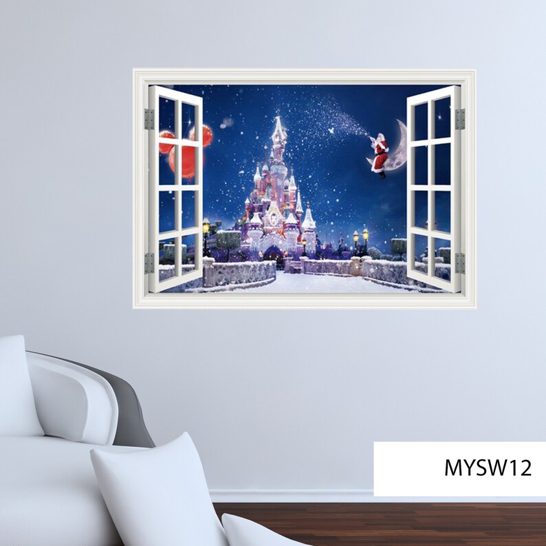 WINDOW FRAME DECAL Castle Wall Decal Moon Wall Decal Etsy