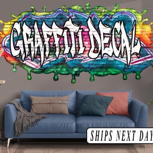 Customizable American made Graffiti Name Wall Decal: Custom Kids Room Decor