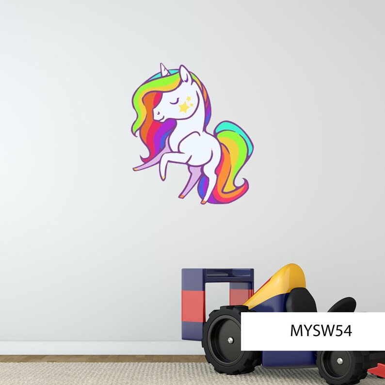 UNICORN WALL DECAL Cracked Wall Decal Fairy Tale Stickers Etsy