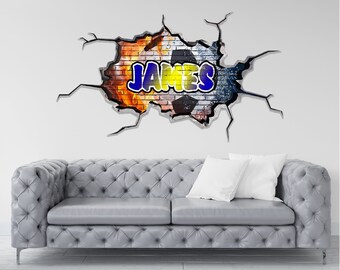 Custom Graffiti Name Wall Decal: Hip Hop Kids Room Decor