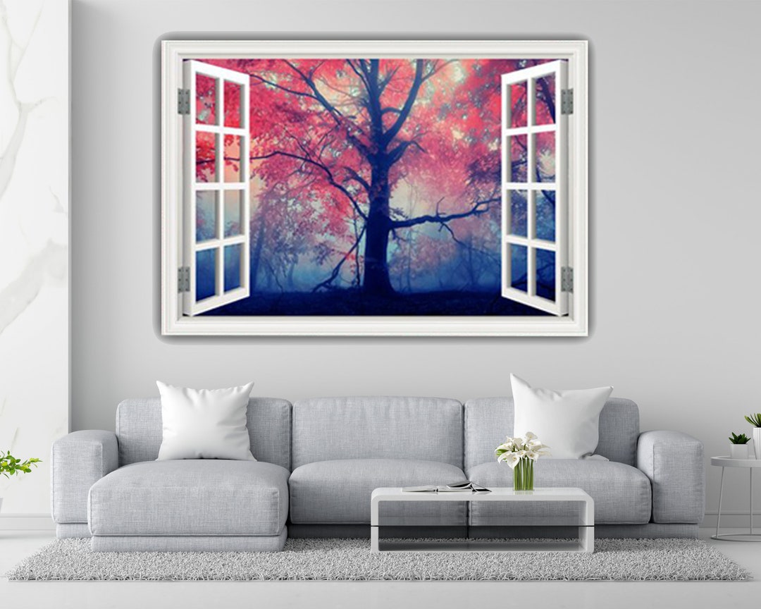 Fall Window Wall Decal - Tree Wall Sticker for a Forest-inspired Home ...