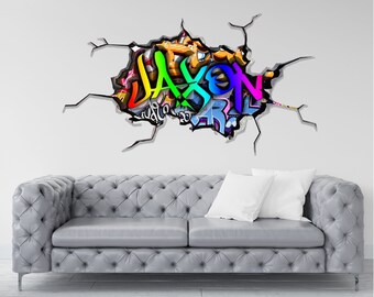 Personalized Graffiti Name Wall Decal - Custom Kids Room Decor