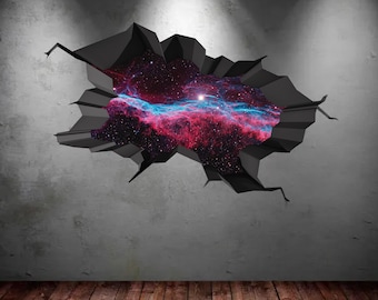 3D Galaxy Wall Decal: Deep Space View, Removable Vinyl Sticker