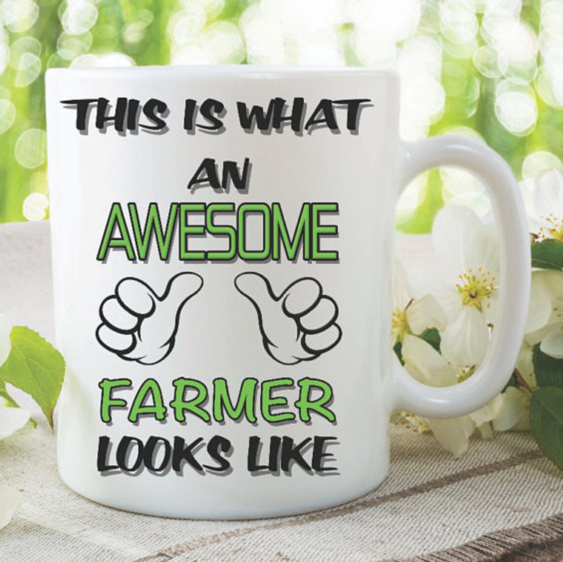 FARMER COFFEE MUG Ceramic Printed Mug Cute Farmer Mug Etsy