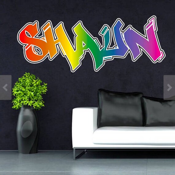 3D Graffiti Name Custom Personalized Vinyl Wall Sticker DIY Room Decor Kids