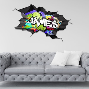 CUSTOM WALL MURAL, Graffiti Wall Decal, Vinyl Wall Stickers, Name Wall Decal, Home Decor Art, Personalized Sticker, Graffiti Wall Art