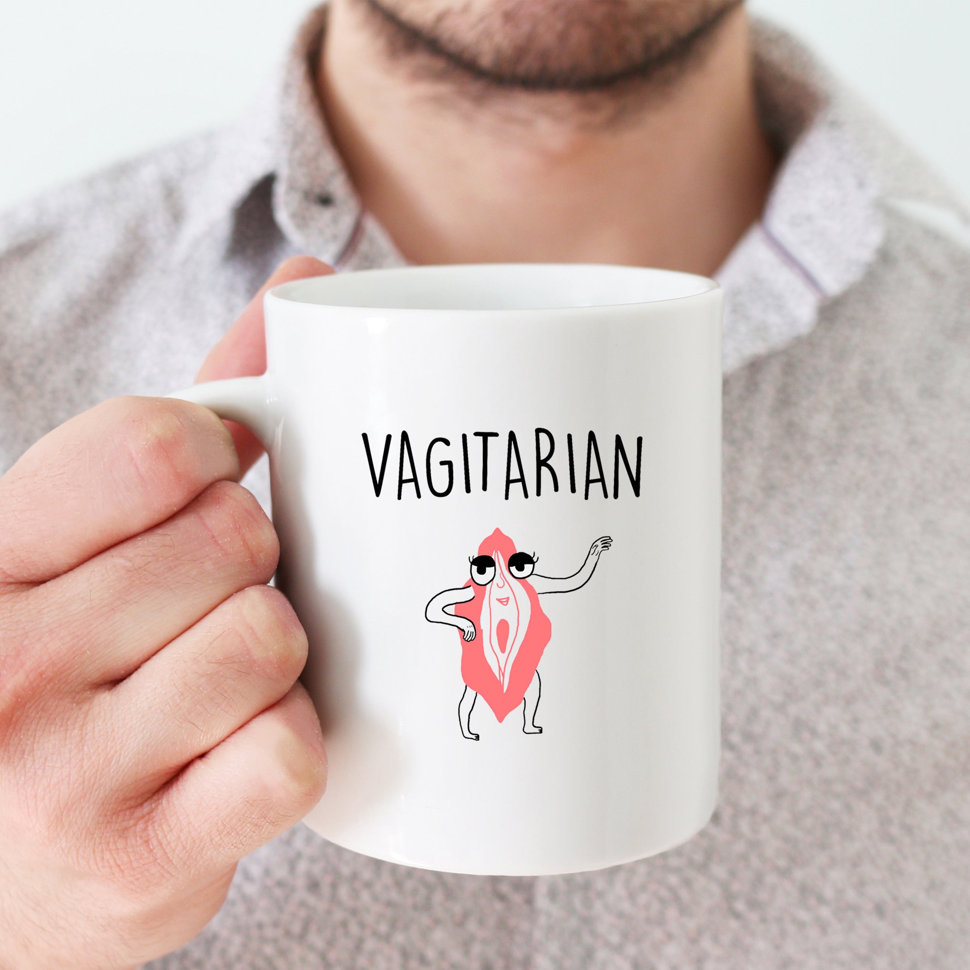 Lesbian Coffee Mug, Vulgar Coffee Mug, Vagitarian Mug, LGBT Coffee Cu...