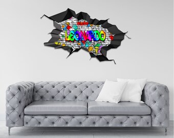Custom Graffiti Name Decal: Personalized Kids Room Wall Sticker