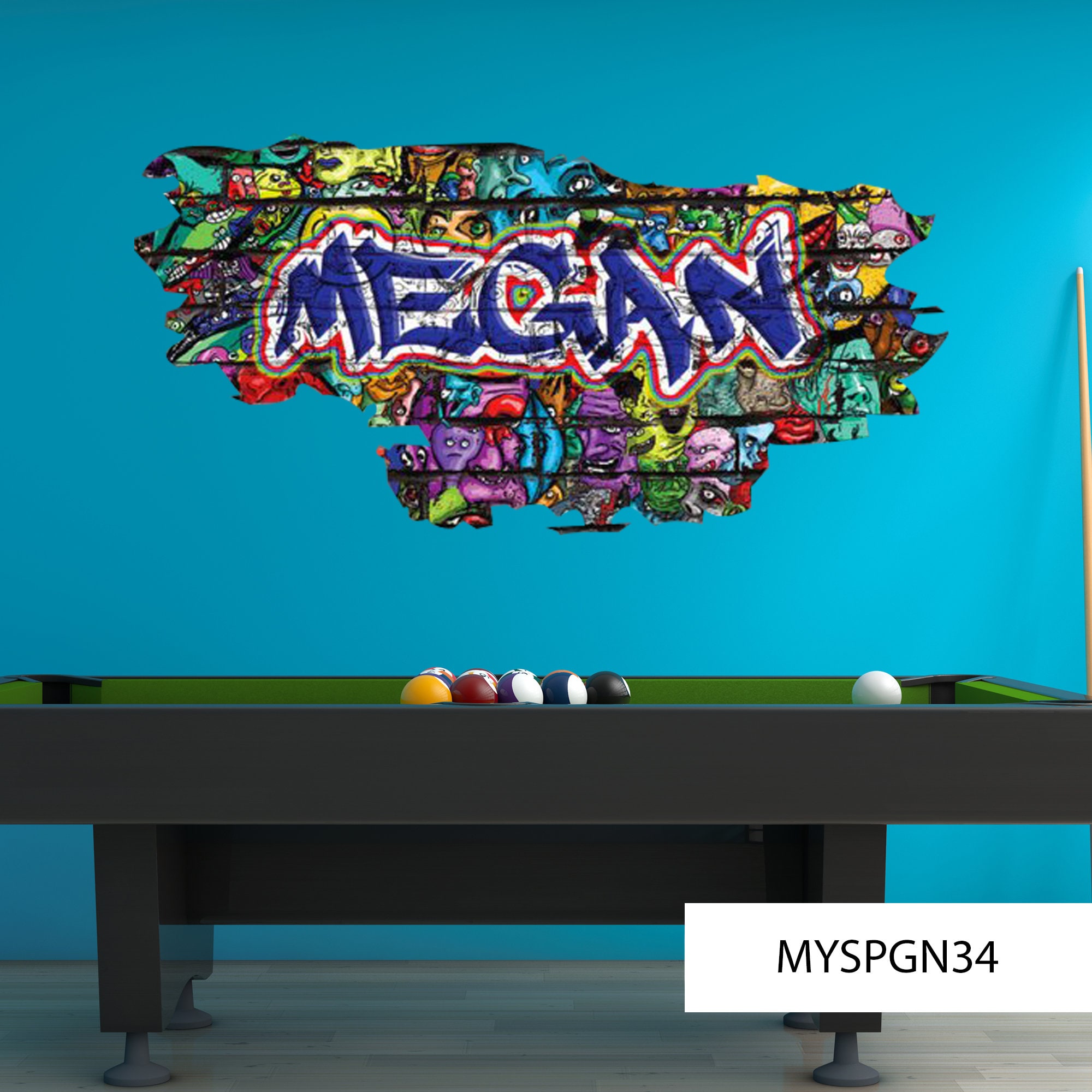 CUSTOM MURAL GRAFFITI Wall Decal Feature Wall Art Vinyl Etsy