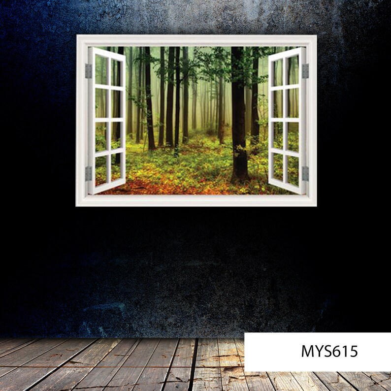 WOODLAND WALL DECAL Trees Wall Stickers Nature Window Decal Etsy
