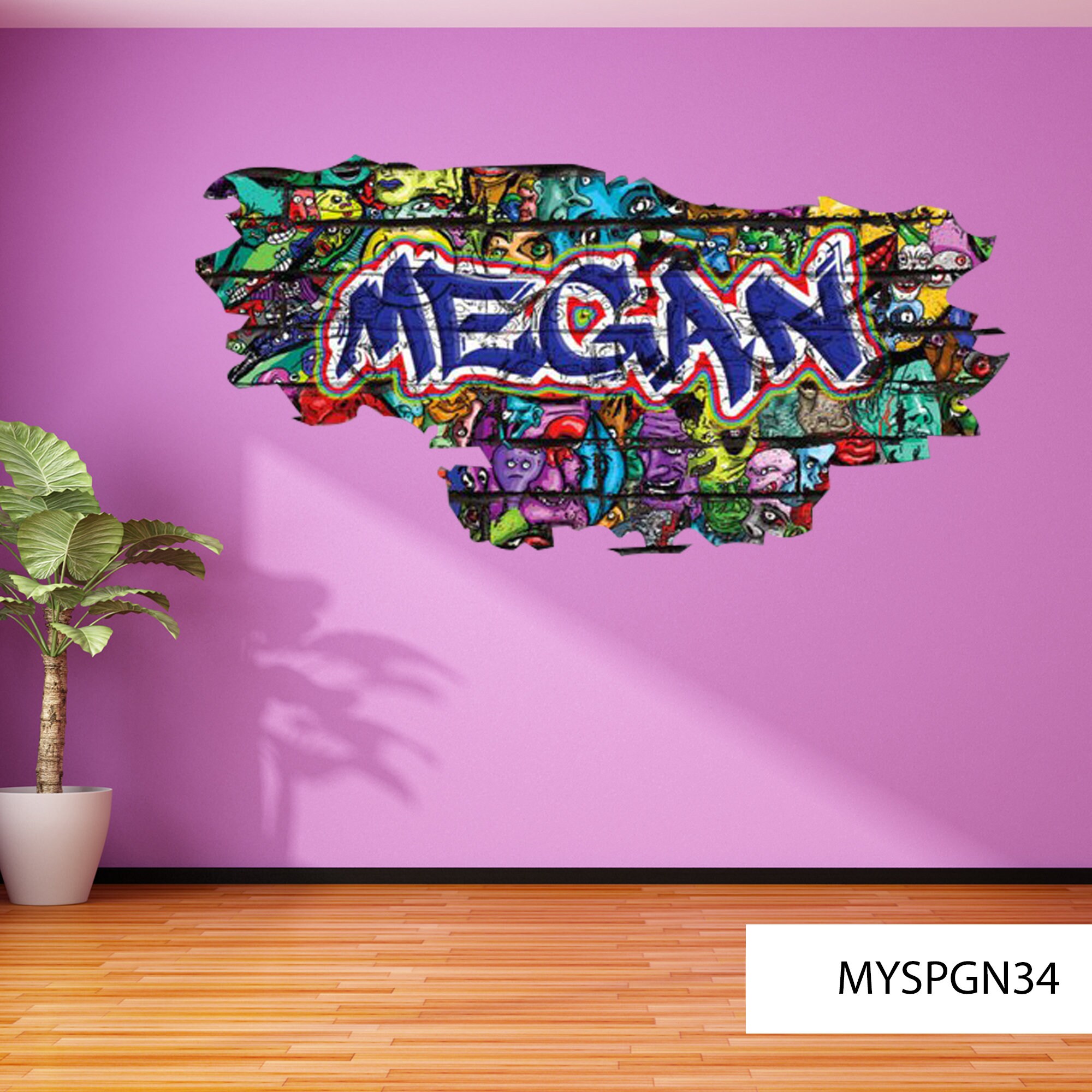 CUSTOM MURAL GRAFFITI Wall Decal Feature Wall Art Vinyl Etsy