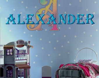 Vinilo decorativo de pared con nombre personalizado: Adhesivo de vinilo para habitación infantil