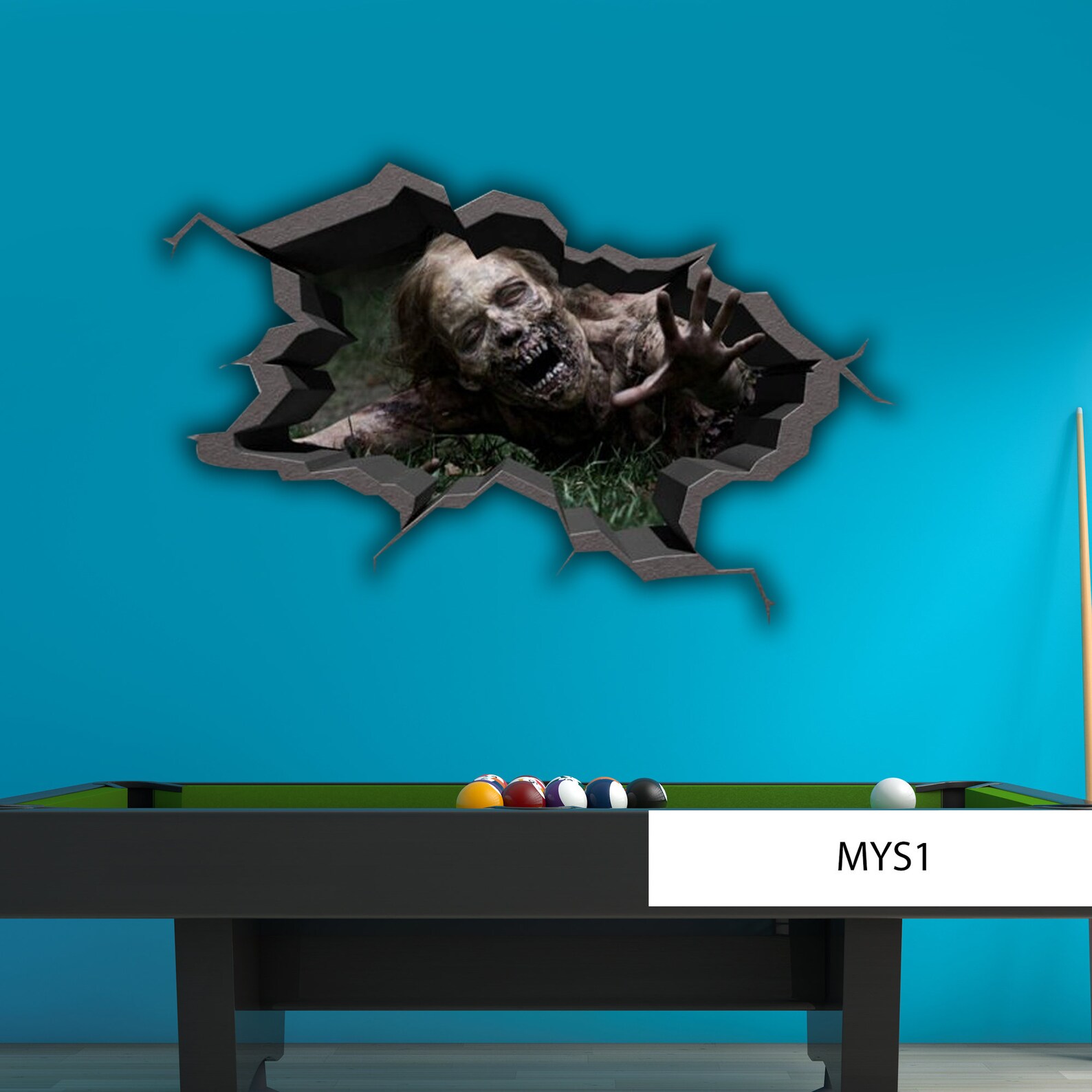 ZOMBIE WALL DECAL Halloween Wall Sticker 3D Halloween Etsy