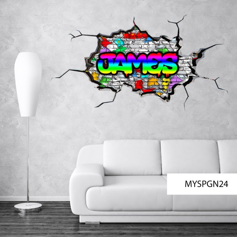 PERSONALIZED WALL DECAL Graffiti Wall Art Custom Wall Etsy