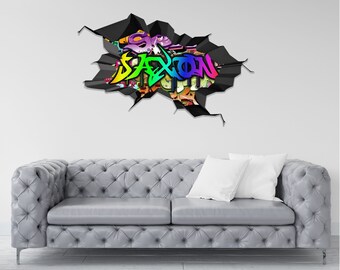 Personalized Graffiti Name Wall Decal: Custom Vinyl Sticker