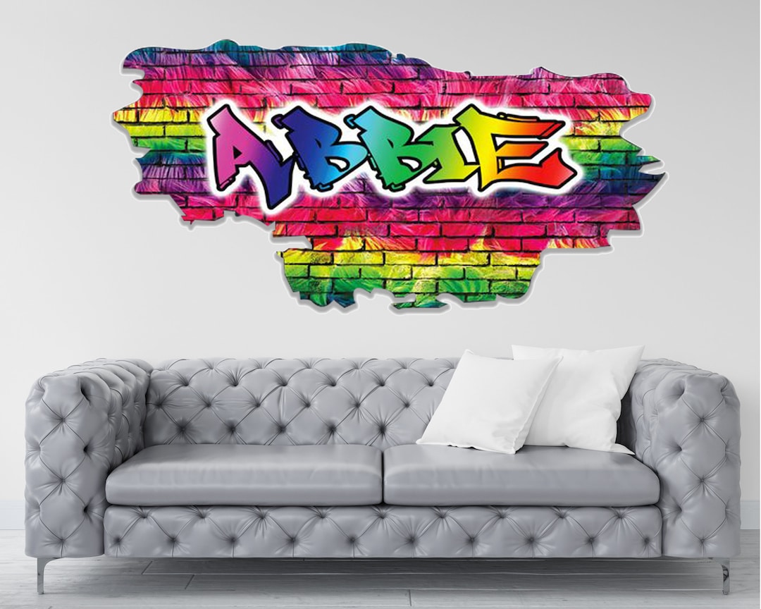Custom Graffiti Name Wall Decal Personalized Street Art Sticker Unique