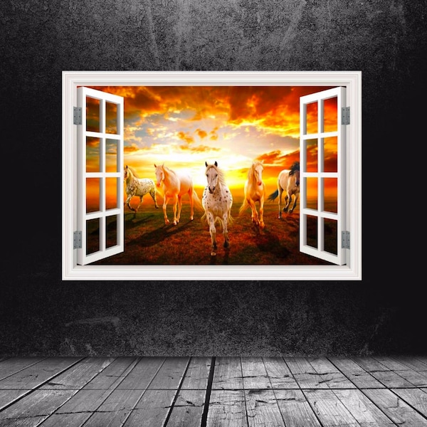 Horse Wallpaper Window Etsy