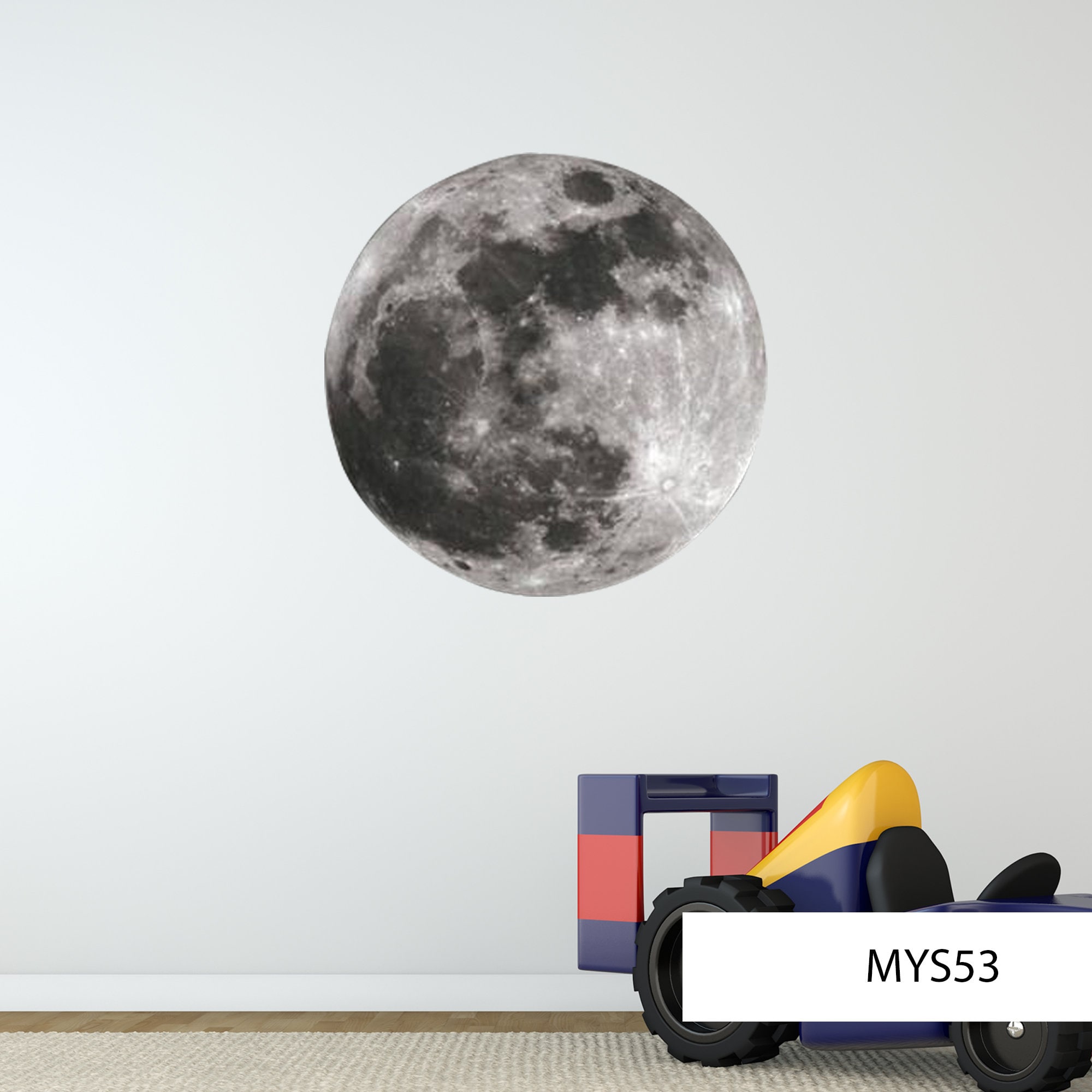 Full Moon Wall Sticker Moon Wall Decal Space Wall Sticker Etsy