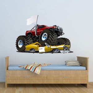 Monster Truck Wall Decal, Monster Truck Wall Art, Monster Truck Sticker, Boys Bedroom Decor, Monster Jam Wall Decal, Truck Wall Decor
