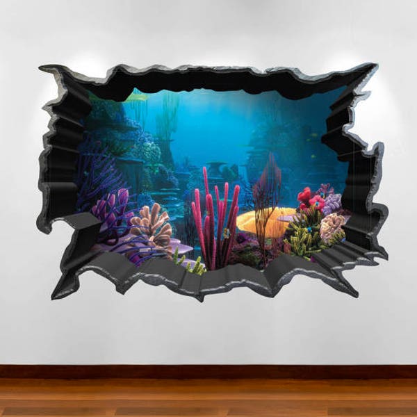 Finding Nemo Wall Decal, Fish Wall Decal, Sea Life Wall Decals, Aquarium Wall Decal, 3D Wall Art, Kids Room Decor, Vinyl Wall Sticker