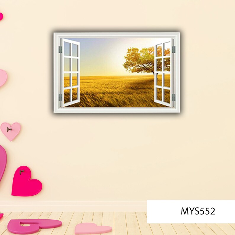 FIELD WALL DECAL Nature Window Decal Tree Wall Mural Etsy