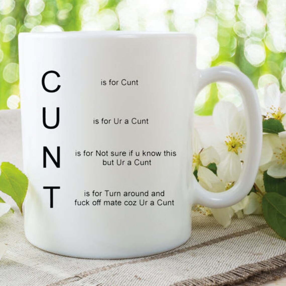 FUNNY TEA CUP Cunt Coffee Mug Novelty Coffee Mug Ceramic Etsy