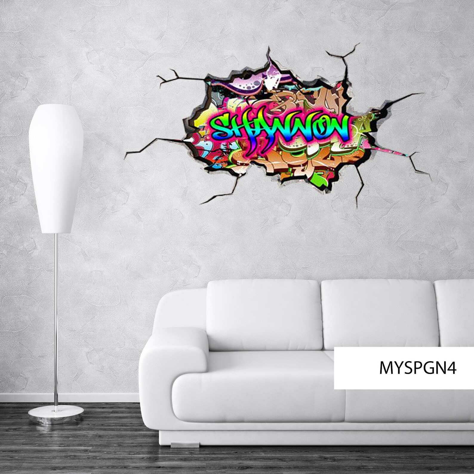 GRAFFITI WALL ART Custom Art Decal Personalized Name Wall Etsy