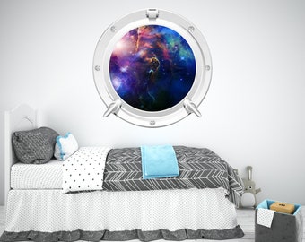 UNIVERSE WALL MURAL, Galaxy Illustration, Galaxy Wall Sticker, Space Wall Decor, Space Galaxy Mural, Out Space Wall Decal, Nursery Art