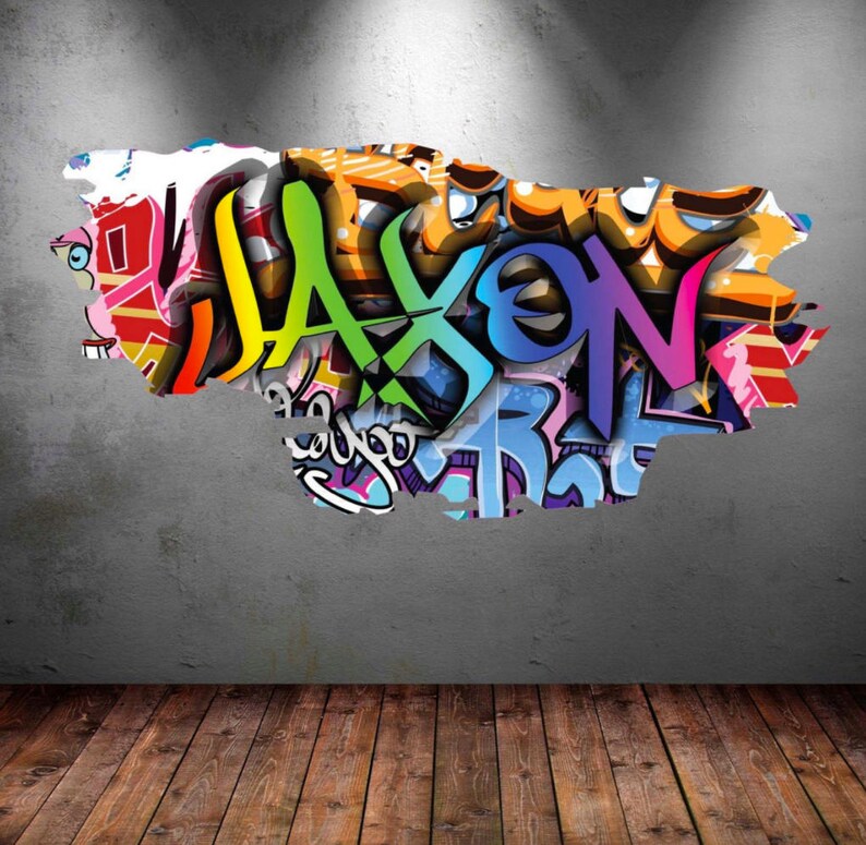 Custom Graffiti Name Wall Decal Personalized Room Decor Hip Etsy