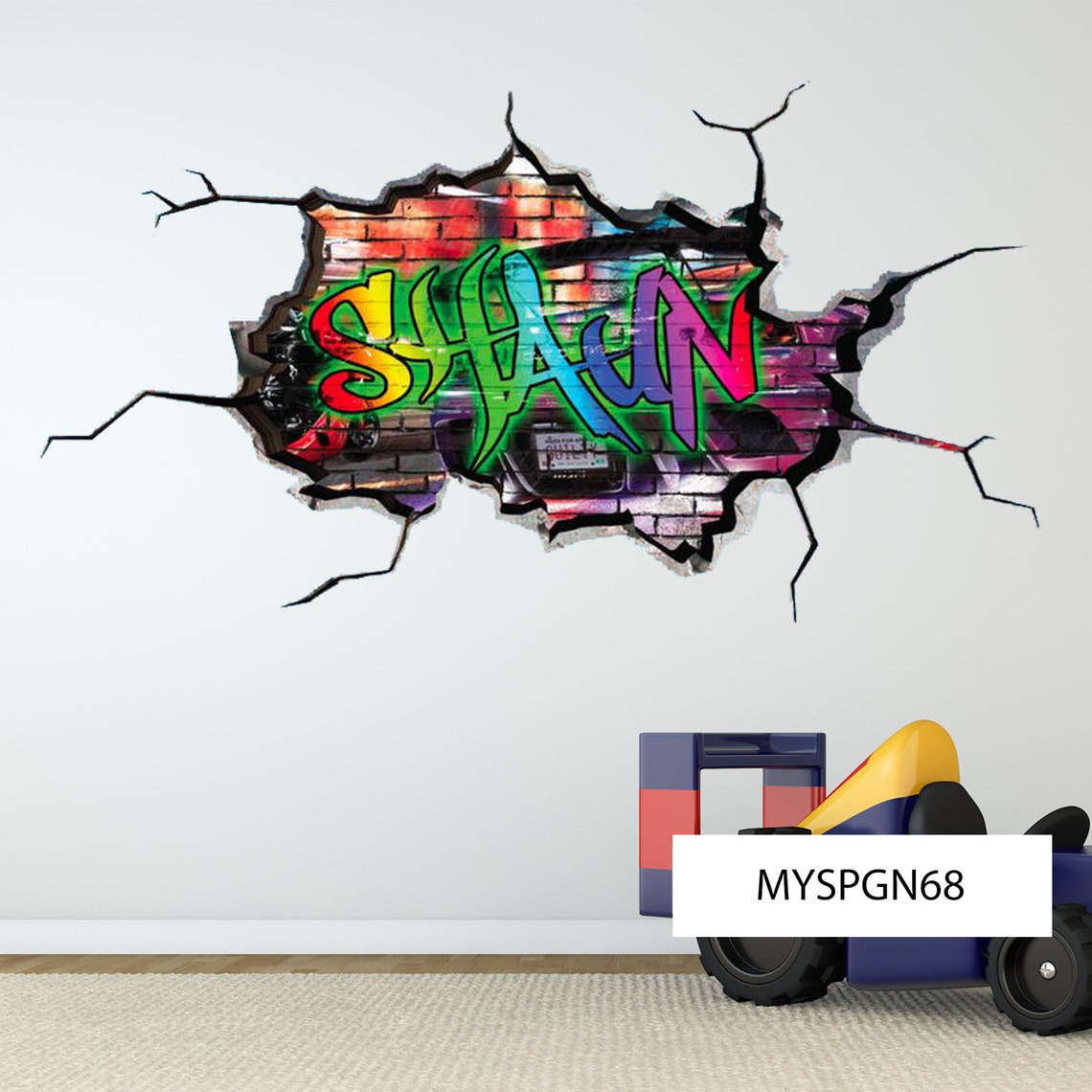 GRAFFITI WALL ART Custom Art Decal Personalized Name Wall Etsy