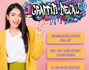 Calcomanía de pared con nombre de grafiti personalizado: decoración infantil personalizada