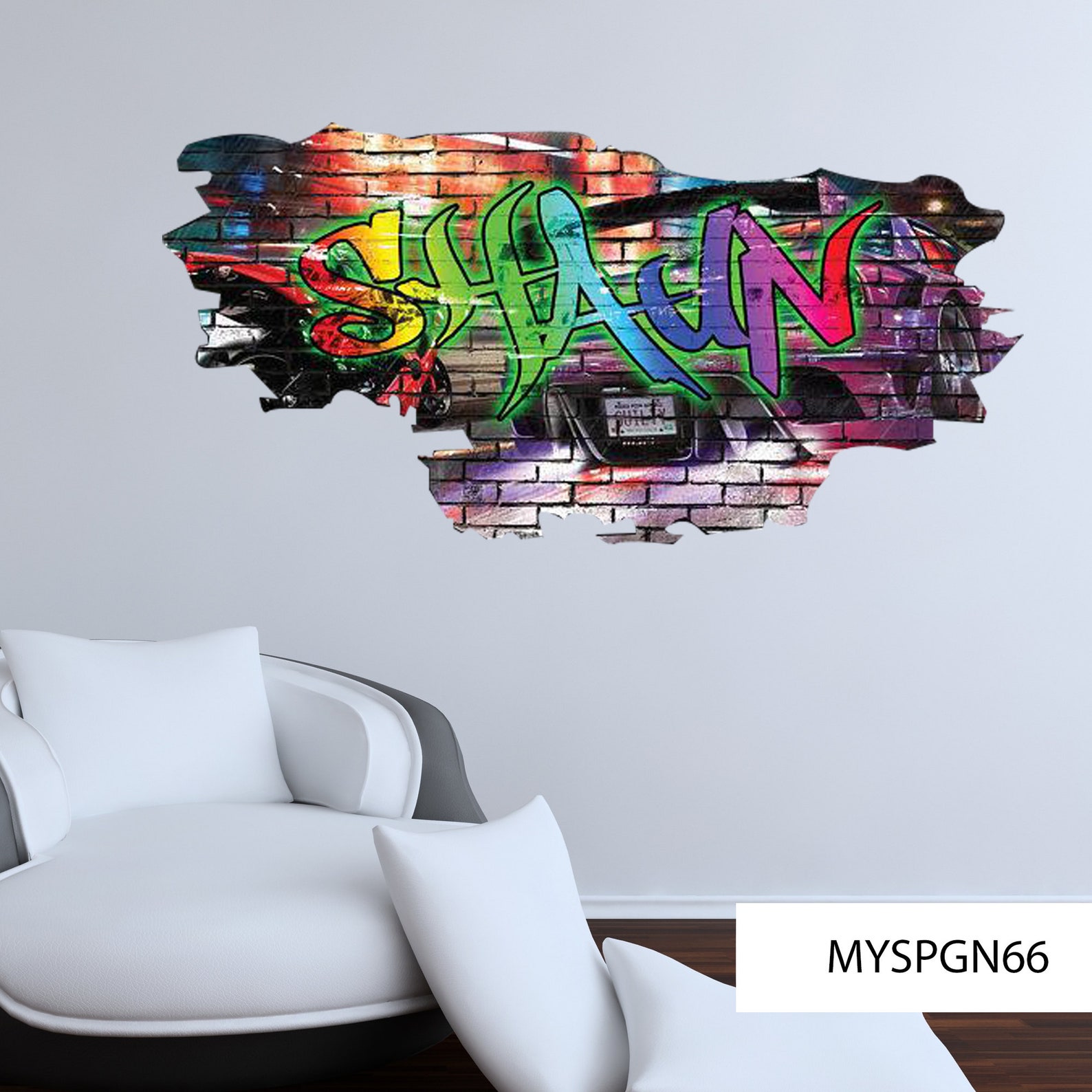 GRAFFITI NAME DECAL Wall Decor Personalized Wall Decal Etsy