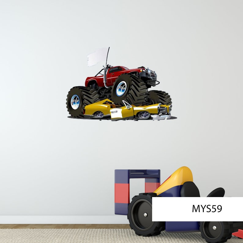 MONSTER TRUCK DECAL Car Wall Decal Vinyl Wall Mural Etsy