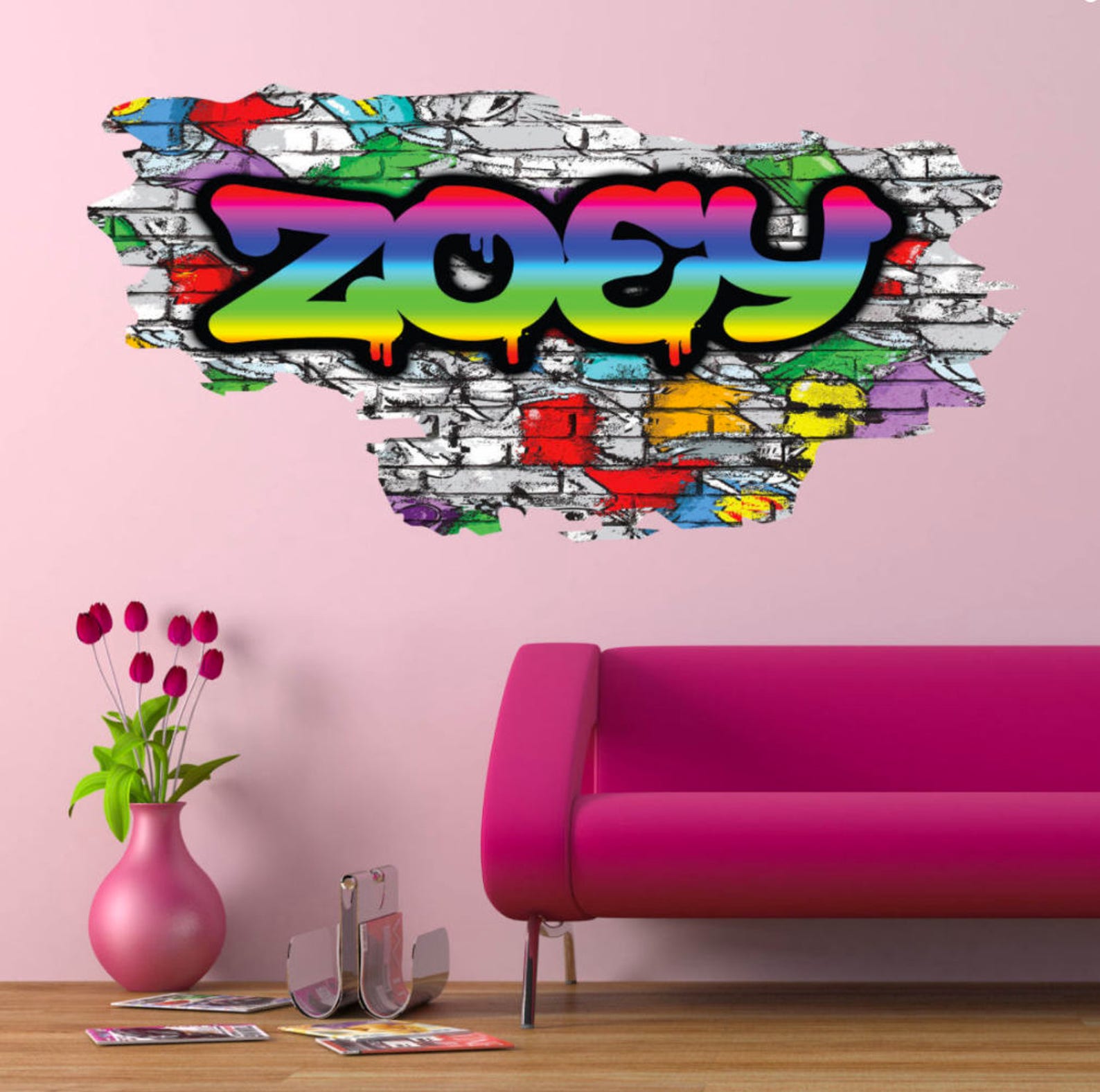 GRAFFITI WALL DECOR Custom Art Decal Personazlied Name Wall Etsy