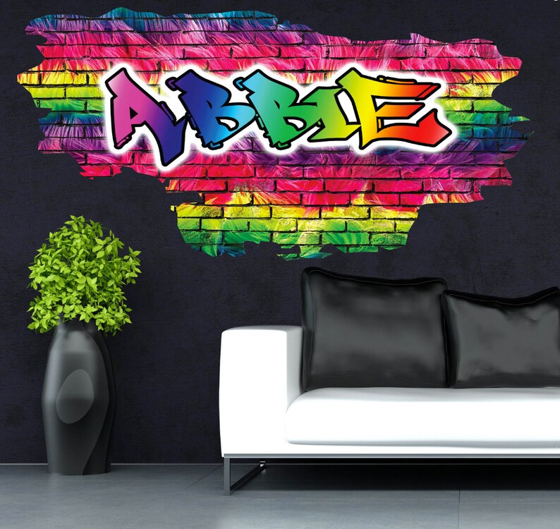 Custom Graffiti Wall Decal Name Personalized Kids Room Decor Etsy