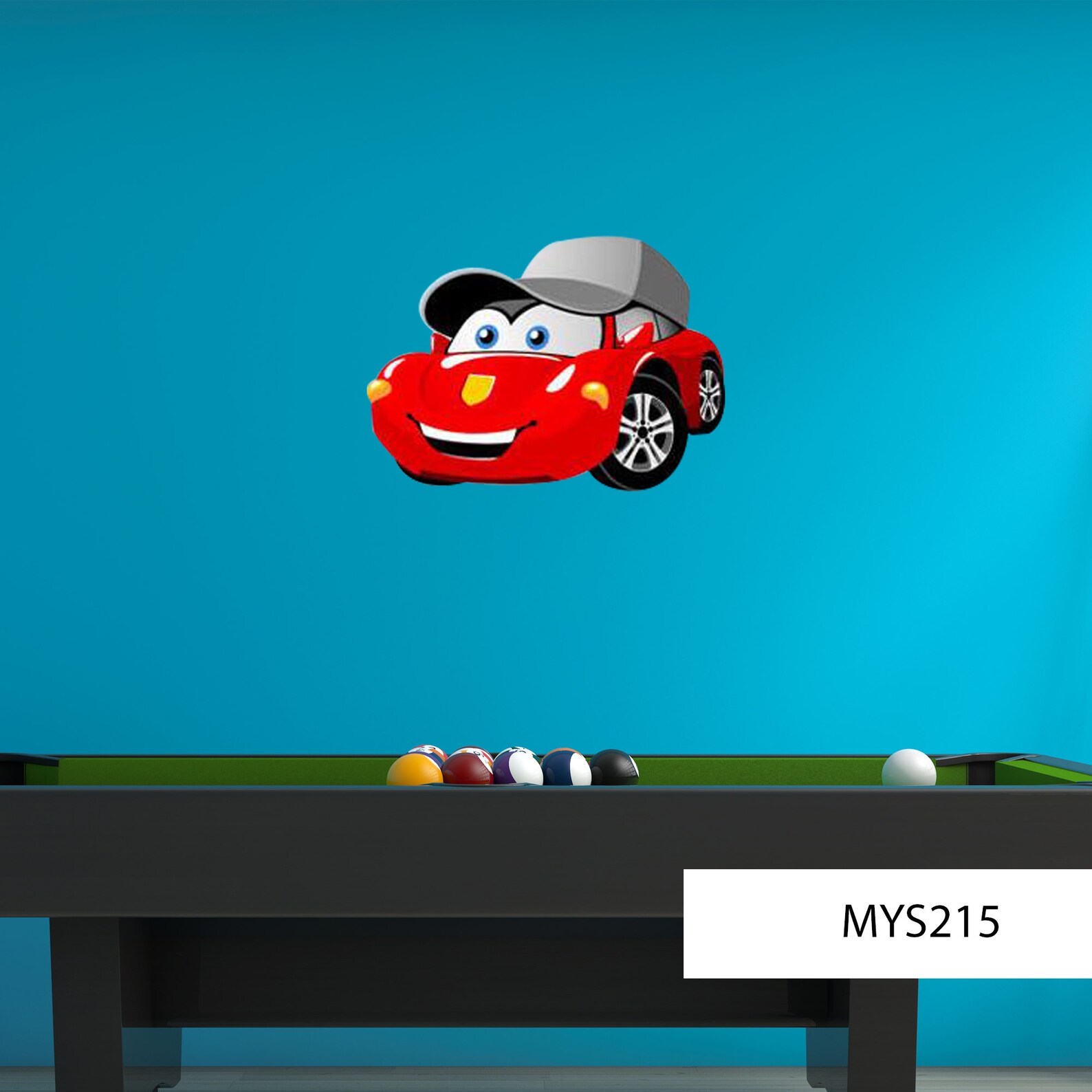 RACING CAR STICKER Cartoon Car Mural Graphic Wall Decal Etsy