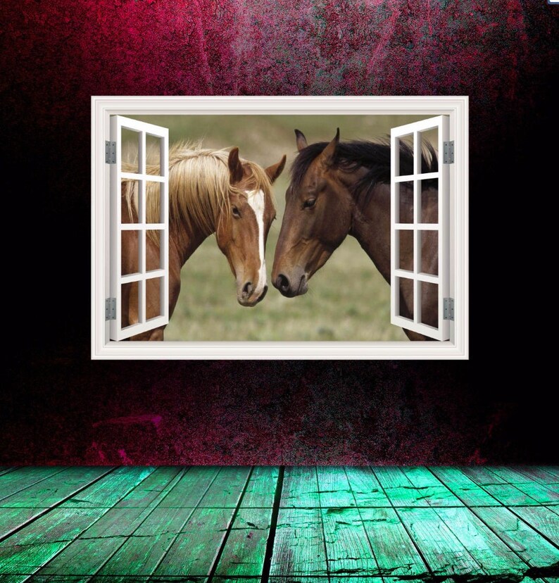 HORSES WALL DECAL Equestrian Room Décor Animal Window Etsy