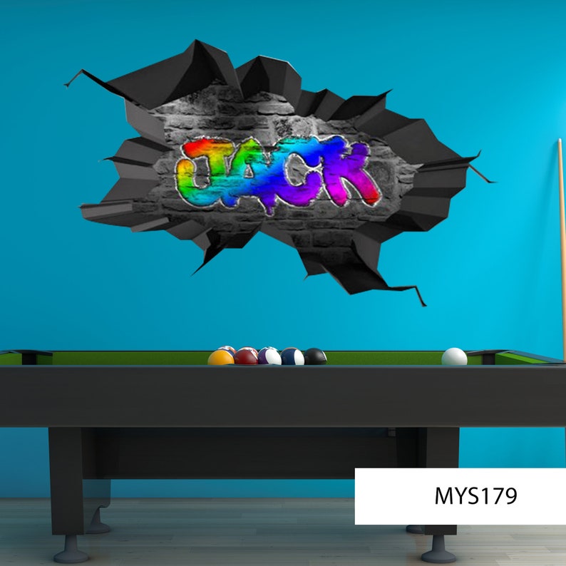 WALL DECALS STICKER Cracked Hole Mural My Sticky Wall Decal Etsy