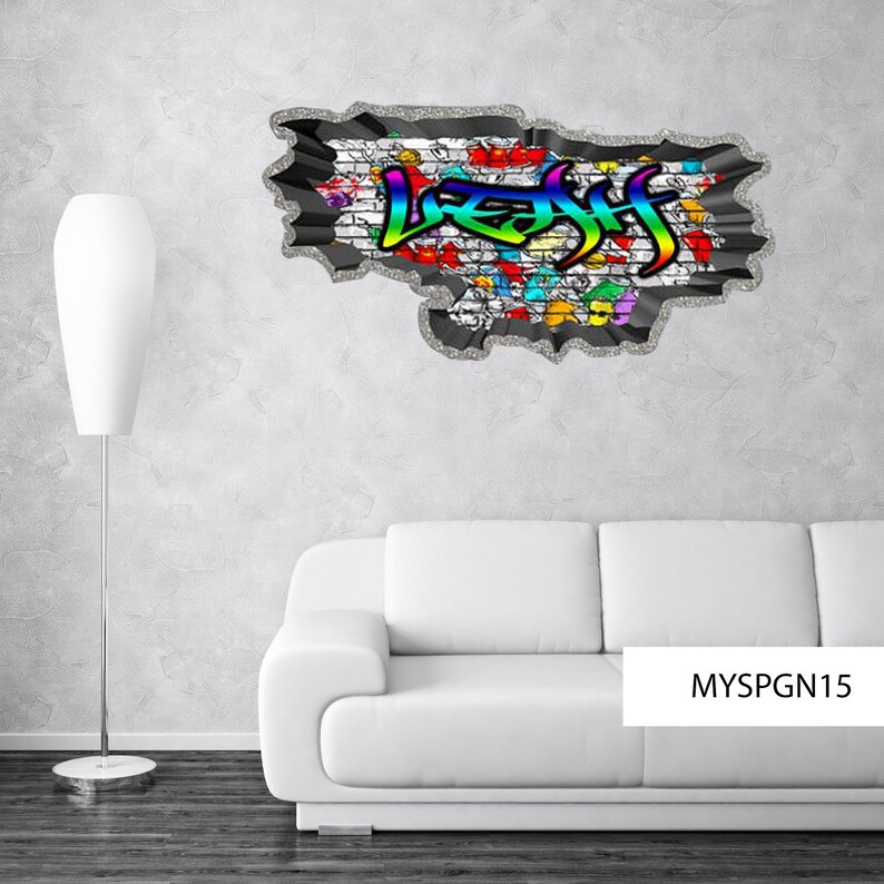 CONCRETE WALL DECAL Custom Name Decal Cute Decal Sticker Etsy