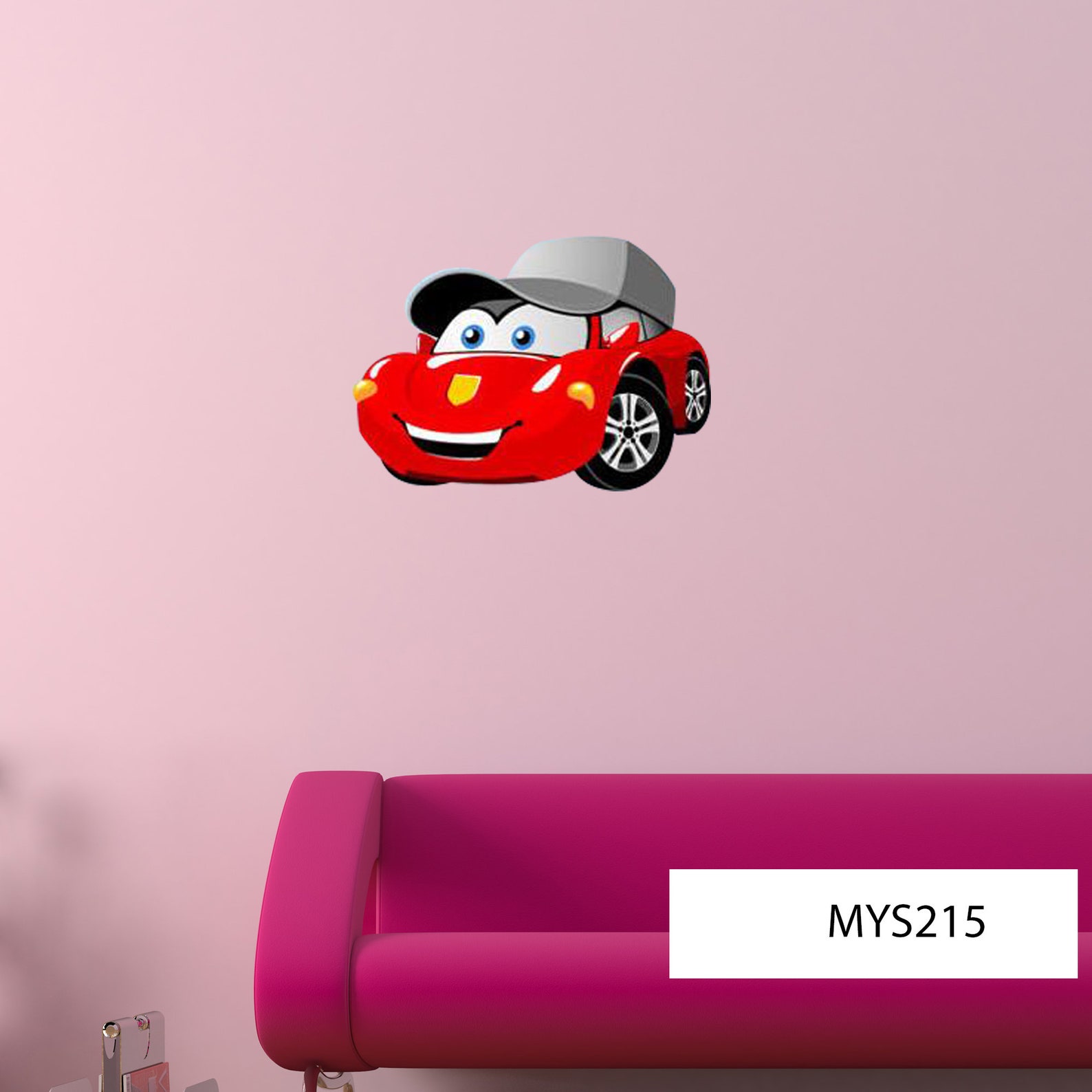 RACING CAR STICKER Cartoon Car Mural Graphic Wall Decal Etsy