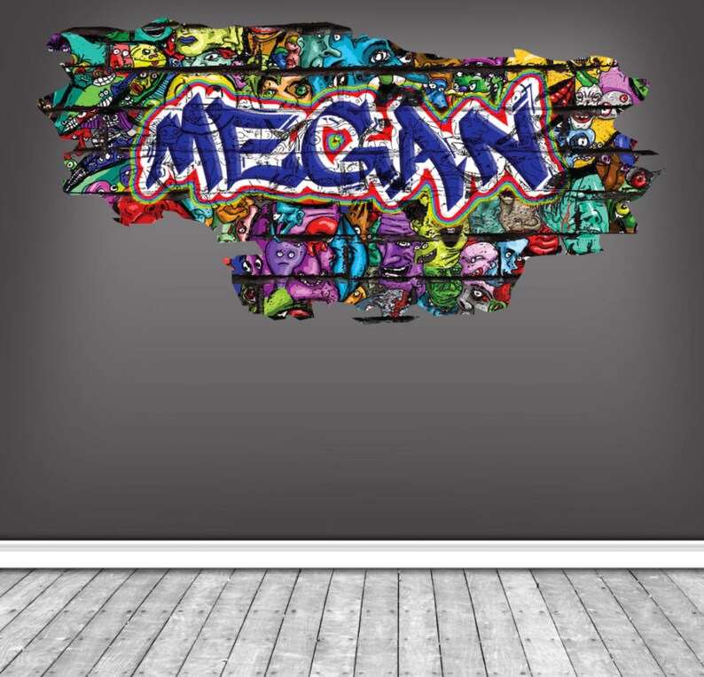 CUSTOM MURAL GRAFFITI Wall Decal Feature Wall Art Vinyl Etsy