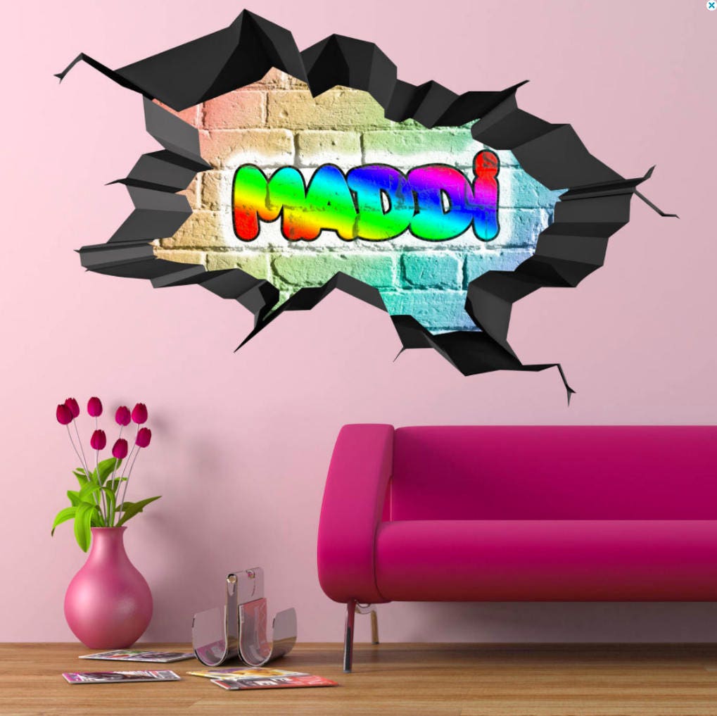 GRAFFITI WALL DECOR Custom Art Decal Personazlied Name Wall Etsy