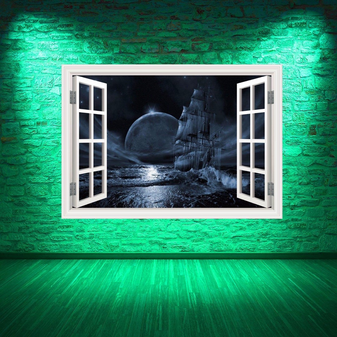 Ghost Ship Window Frame Wall Decal Removable Vinyl Decal Etsy