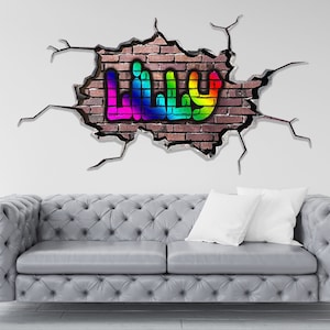 GRAFFITI WALL DECOR: Custom Art Decal, Personalized Name Wall Sticker, Urban Wall Decal, Perfect Gift for Kids, Unique Custom Name Design