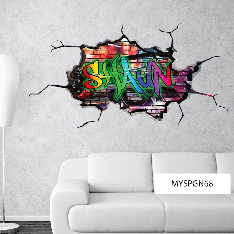 Personalized / Customized Name Graffiti Wall Decals Stickers Etsy